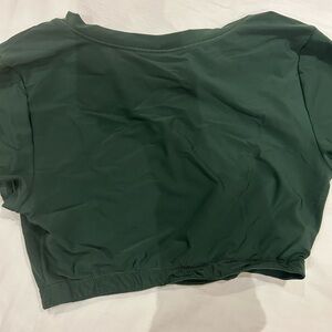 XS- Green cropped workout top